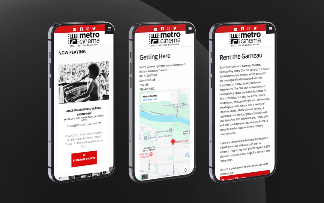 Web Design for Metro Cinema